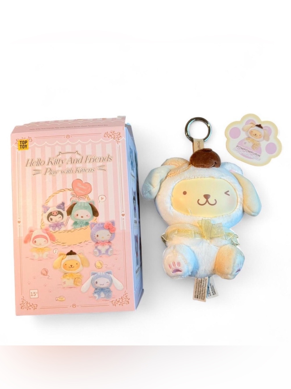 Hello Kitty and Friends Pastel Pompompurin Plush Keychain - Multicolor